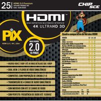 Cabo HDMI 2.0 Premium UltraHD 25 Metros - 4606