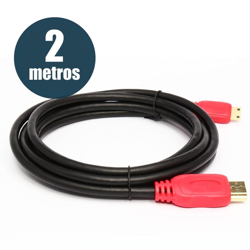Cabo Mini HDMI para HDMI 2.0 UltraHD 4K 3D 2 Metros