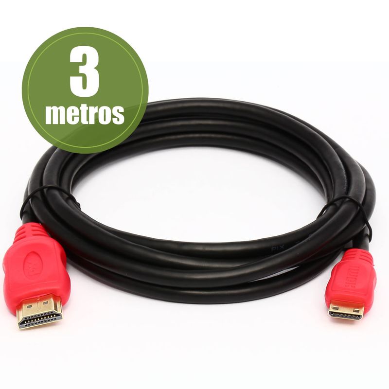 Cabo Mini HDMI para HDMI 2.0 UltraHD 4K 3D 3 Metros