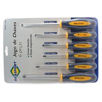 Jogo de Chaves Fenda e Philips com 6 Peças 7029 - 3056