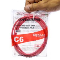Patch Cord Cat6 GigaLan Vermelho 2,50 Metros - 1463
