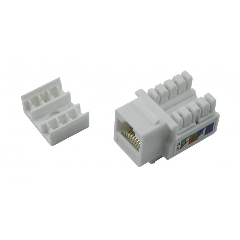 Keystone RJ45 Fêmea GigaLan Cat6 90º/180º Branco - 5561 - Central