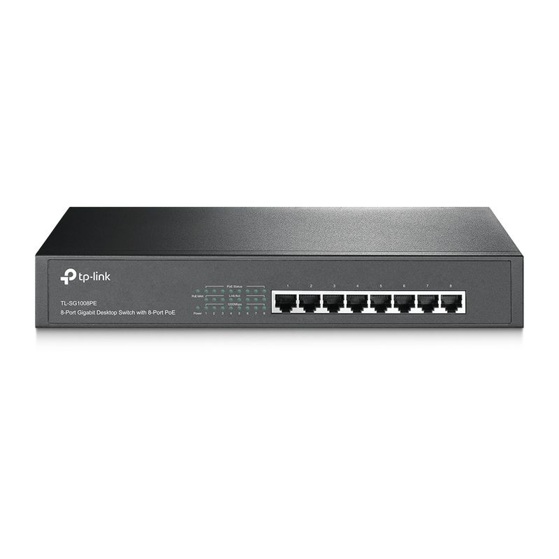 switch-gigabit-8-portas-poe-126w-tl-sg1008pe-frente