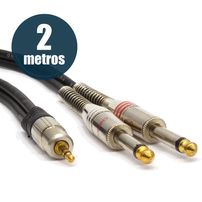 Cabo p2 stereo para 2 p10 mono 2 metros - 4801