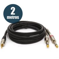 Cabo p2 stereo para 2 p10 mono 2 metros - 4801