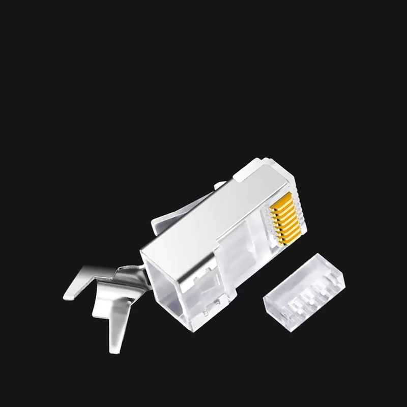 Conector Plug RJ45 Cat6A Blindado