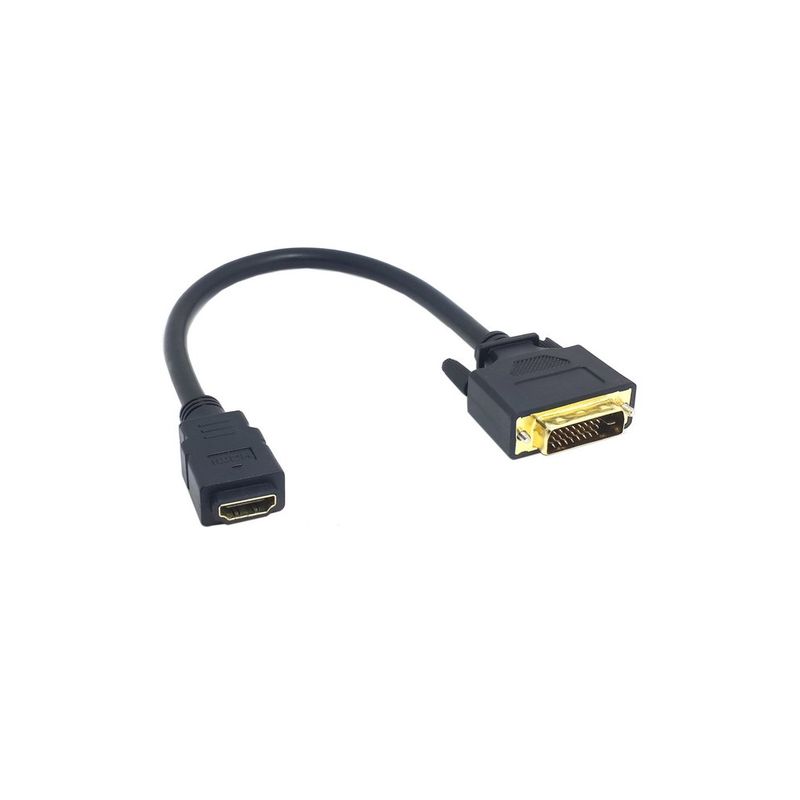 Adaptador DVI-d 24+1 Macho para HDMI Fêmea