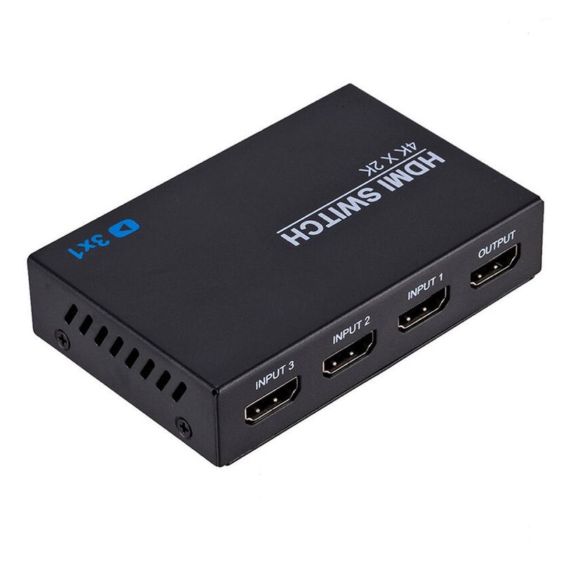Seletor Switch Hdmi 4k 3x1 3 Entradas Para 1 Saida Com Fonte
