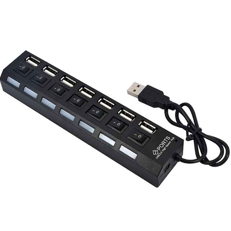 Hub USB 2.0 7 Portas com Liga/Desliga