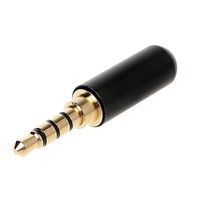 Conector Plug P3 3,5mm P2 4 Pólos Fone de Ouvido Preto - 6927