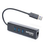 Hub Usb 3 Portas 3.0 + Porta Rj45 Ethernet Giga - 6033