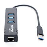 Hub Usb 3 Portas 3.0 + Porta Rj45 Ethernet Giga - 6033