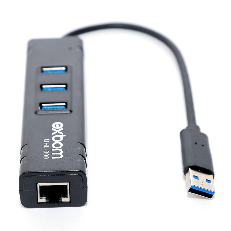 Hub Usb 3 Portas 3.0 + Porta Rj45 Ethernet Giga - 6033