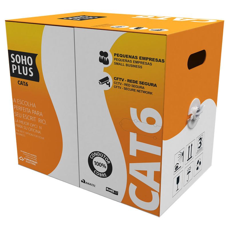 Cabo de rede sohoplus cat.6 branco