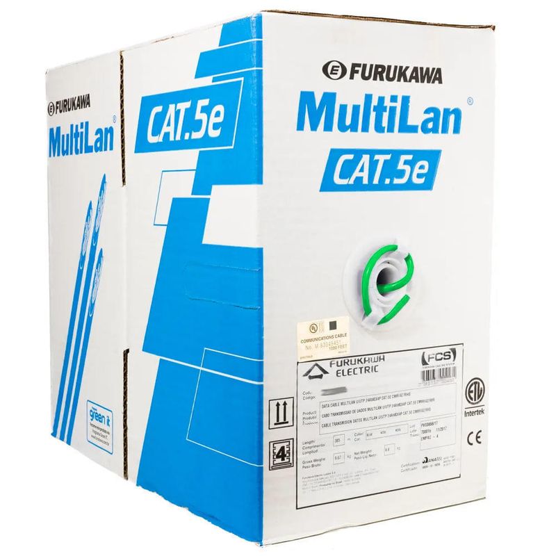 Cabo de rede cat5e multilan verde