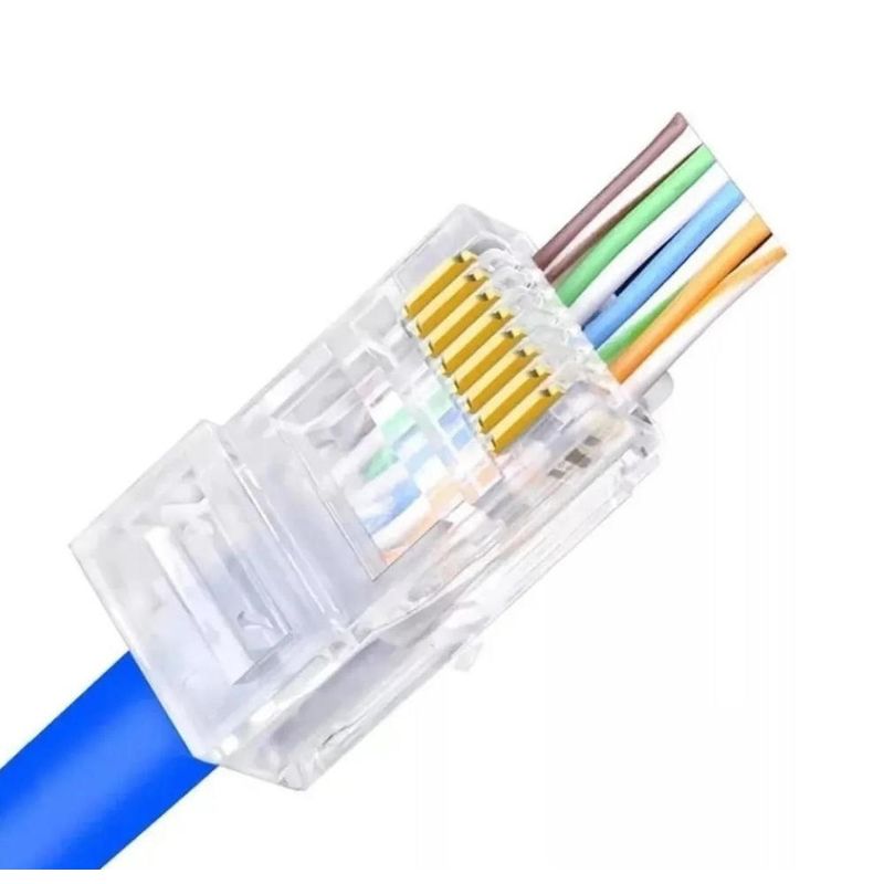 Conector plug rj45 ez vazado cat5e