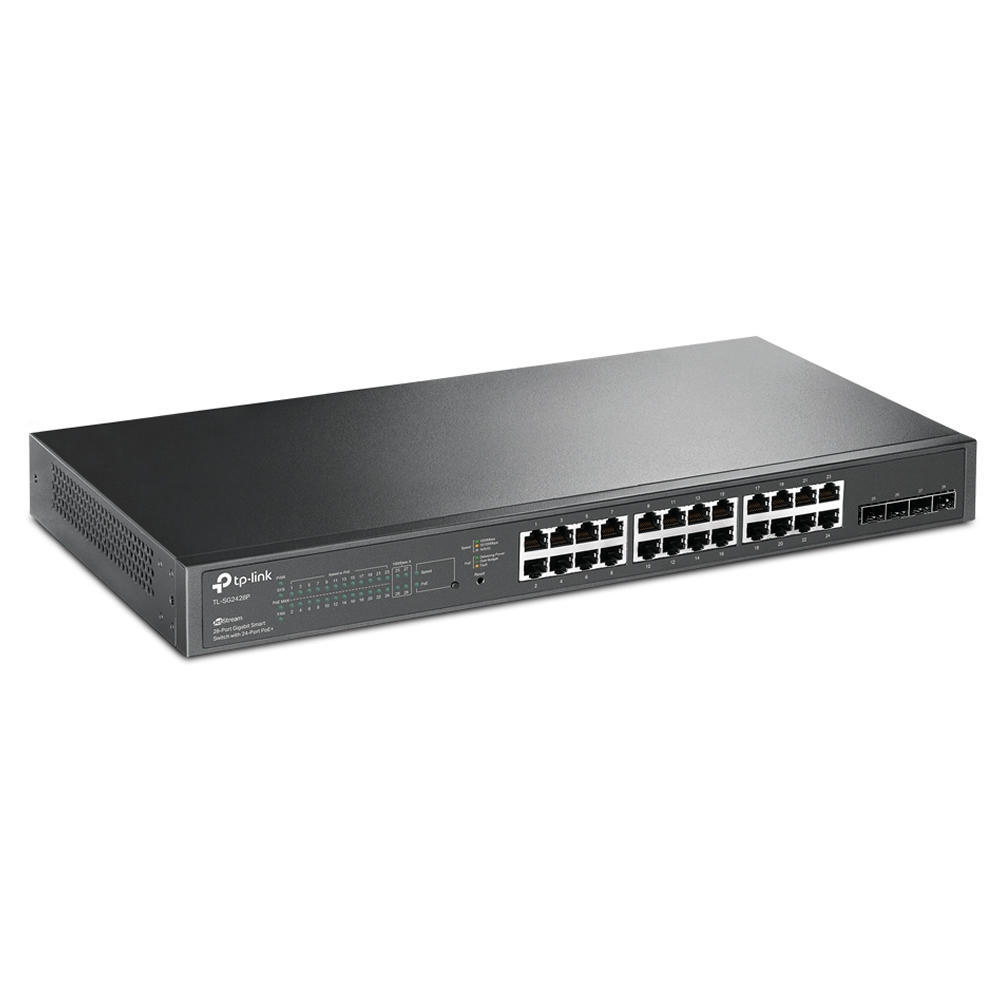 Switch Gerenciável 24 Portas POE (250w) Giga + 4 SFP Banda 56Gbps