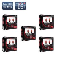 Cabo hdmi 10m 2.0 4k ultrahd 19 pinos c/filtro 018-1120 5 unidades