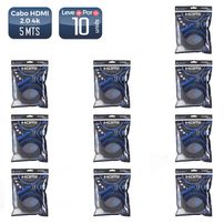 Cabo hdmi 2.0 19 pinos 4k 5m 018-2225 10 unidades