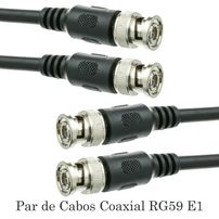Cabo E1 Coaxial RG59 BNC Macho 1,80 Metros Com Boot - 7082