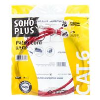 Patch Cord CAT.6 Vermelho SohoPlus 0,50 Metros - 7108