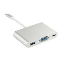 Adaptador Usb Tipo-C 3 Em 1 VGA - Usb 3.0 - Usb C - 6935