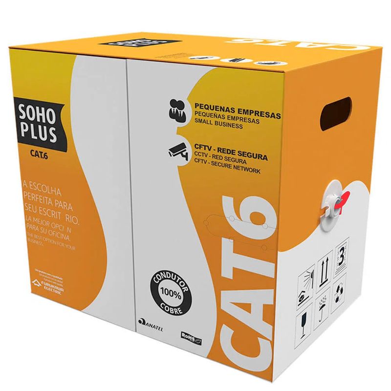 Cabo de rede sohoplus cat.6 vermelho