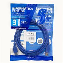 Cabo usb a/a 3.1 3m azul - 7143