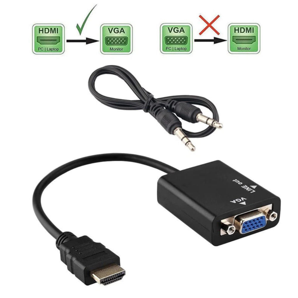 Cabo Hdmi Conversor De Vga A Hdmi Dvi Adaptadores De Hdmi A Vga