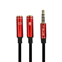 Adaptador p3m p/2 p2f metal (fone e microfone) max-0302m