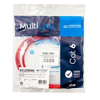 Patch cord cat6 multilan 1,5m vermelho (35129090) - 7341