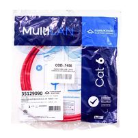 Patch Cord cat6 1,5mts vermelho (35129090) multilan - 7456