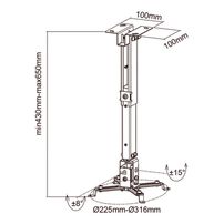 Suporte projetor preto mtp-02d - 7284