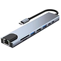 Adaptador tipo c /hdmi/rj45 3.0 - 8 em 1 - 7159