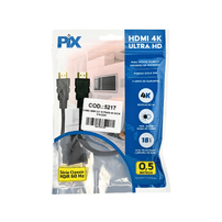 Cabo hdmi 2.0 19 pinos 4k 3d 0,50 metro - 5217