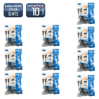 Cabo hdmi 2.0 19 pinos 4k 10m 018-2230 10 unidades  - 5245_10