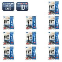 Cabo hdmi 2.0 19 pinos 4k 5m 018-2225 10 unidades