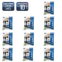 Cabo hdmi 2.0 19 pinos 4k 3m 018-2223 10 unidades