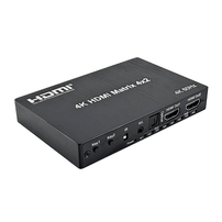 HDMI Matrix 4x2 com Saída Óptica e 3.5mm – 4 Entradas para 2 Saídas – 4K@60Hz – 7870