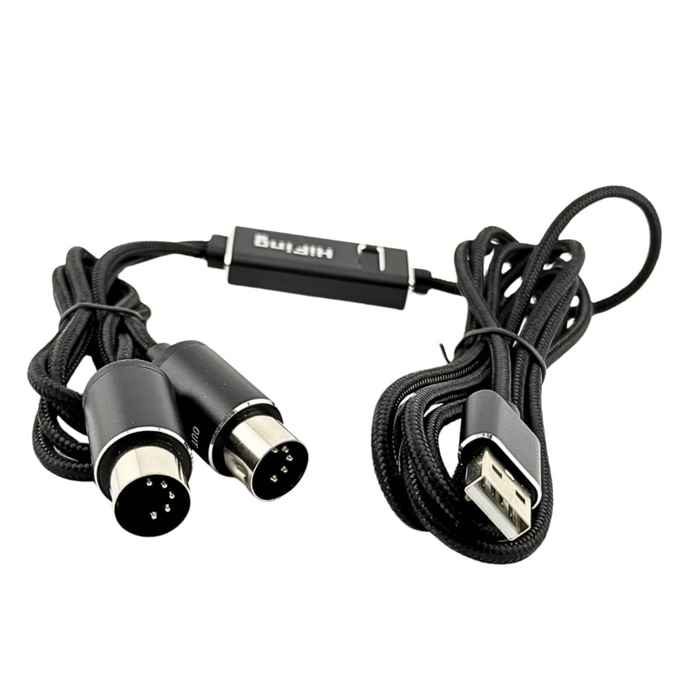 Cabo MIDI para USB Profissional USB-A MIDI - 16 canais - Central Cabos
