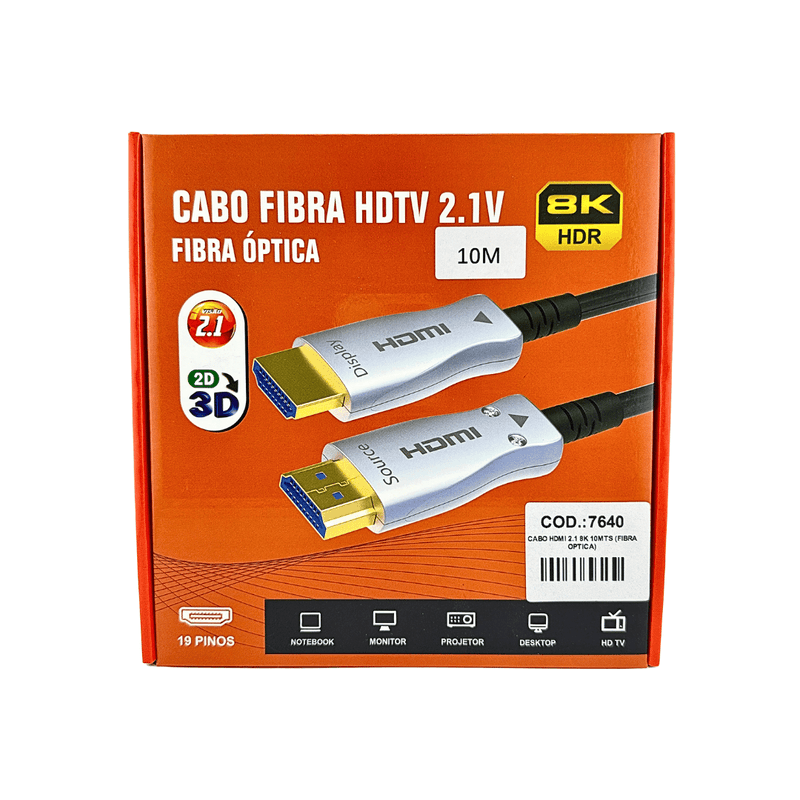 CABO HDMI 2.1 8K 10MTS -FIBRA OPTICA- LTS - 7640 -3-