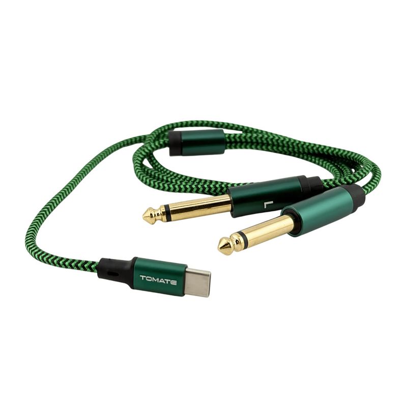 Cabo tipo-c para 2 p10 aux 6.35mm 1m mcb-044