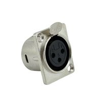 Conector XLR Fêmea de Painel 3 Pinos para Áudio Profissional - 8100