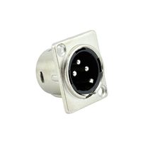 Conector XLR Macho de Painel 3 Pinos para Áudio Profissional - 8099