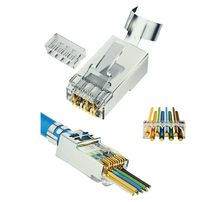 Conector RJ45 Blindado Vazado CAT6A/CAT7 Exbom (CONT-RJ45C7VM40) - 40 Unidades - 8234