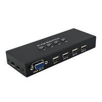 Switch KVM VGA USB 2.0 – 3/4 Portas, Botão + Controle de Mesa, 1080p Com Cabos - 8219