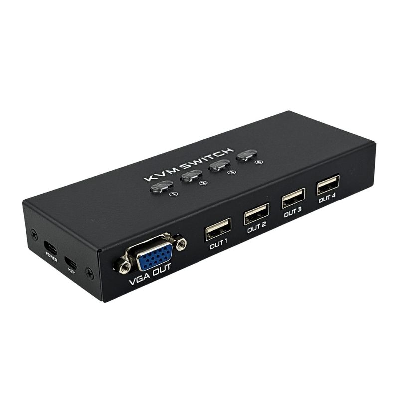 Switch kvm vga 4porta com cabos
