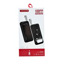 Power Bank Tomate TK1003 10.000 mAh — 4 Conectores (USB-A, USB-C, Micro-USB e Lightning), 5 V/2,1 A, Indicador em LED – Preto - 8250