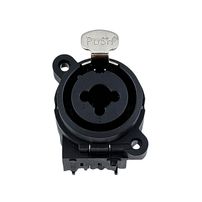 Conector de Painel Combo XLR Fêmea + P10 (1/4") Fêmea para Áudio Profissional - 8216