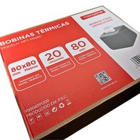 Pacote de Papel para Impressora Térmica 80×80 mm - MPT-P8080 Tomate - 20 Rolos de 80 Metros - Papel Couché - 8241